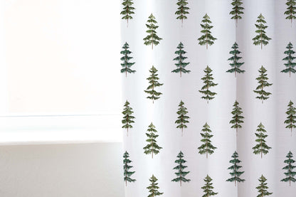 Pine Tree Curtain Single Panel, Woodland Nursery Decor