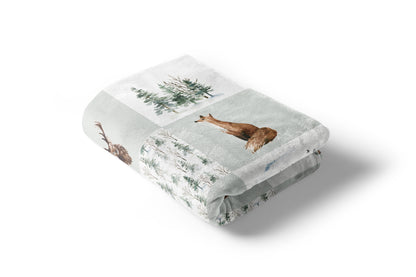 Woodland Minky Blanket, Forest Nursery Bedding - Enchanted Forest