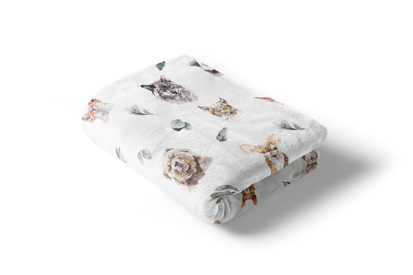 Woodland Animals Minky Blanket, Forest Nursery Bedding - Wild Woodland