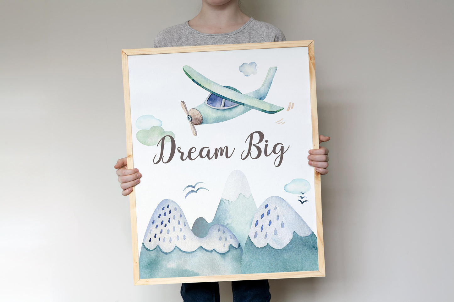 Dream Big Printable Wall Art, Airplanes Nursery Print - Up In The Sky