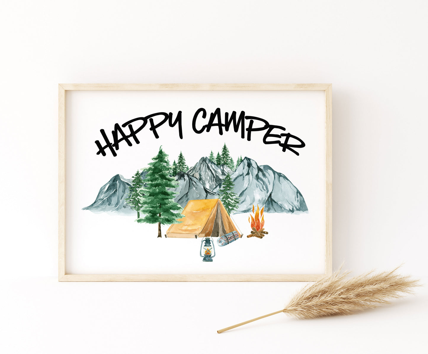 Happy Camper Printable Wall Art, Camping Nursery Print - Little Explorer