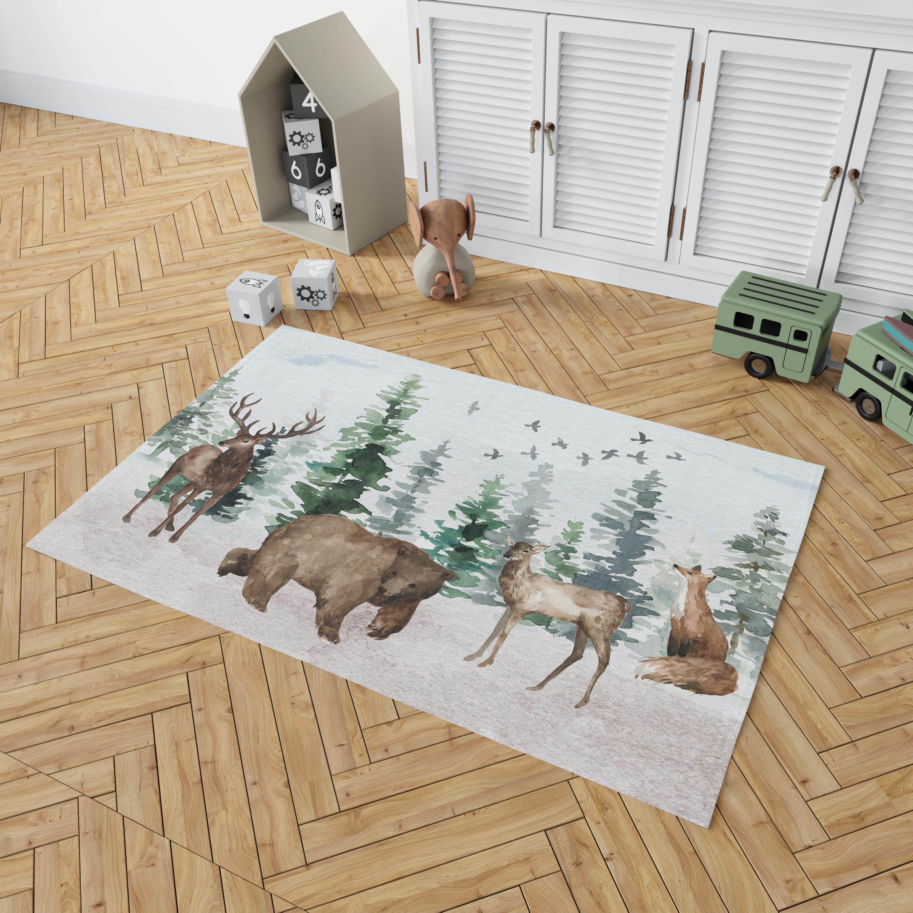 Kids sales woodland rug