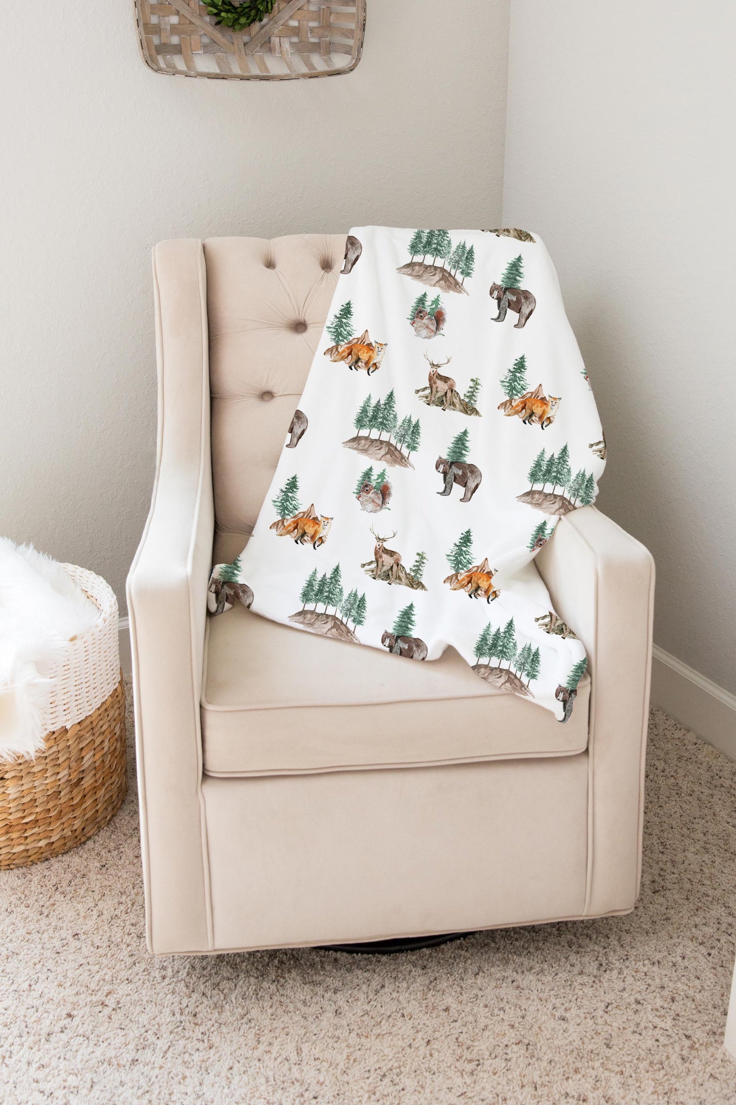 Woodland Minky Blanket, Forest Nursery Bedding - Little Explorer