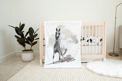 Horse baby Blanket, Wild Horse minky blanket - Wild spirit