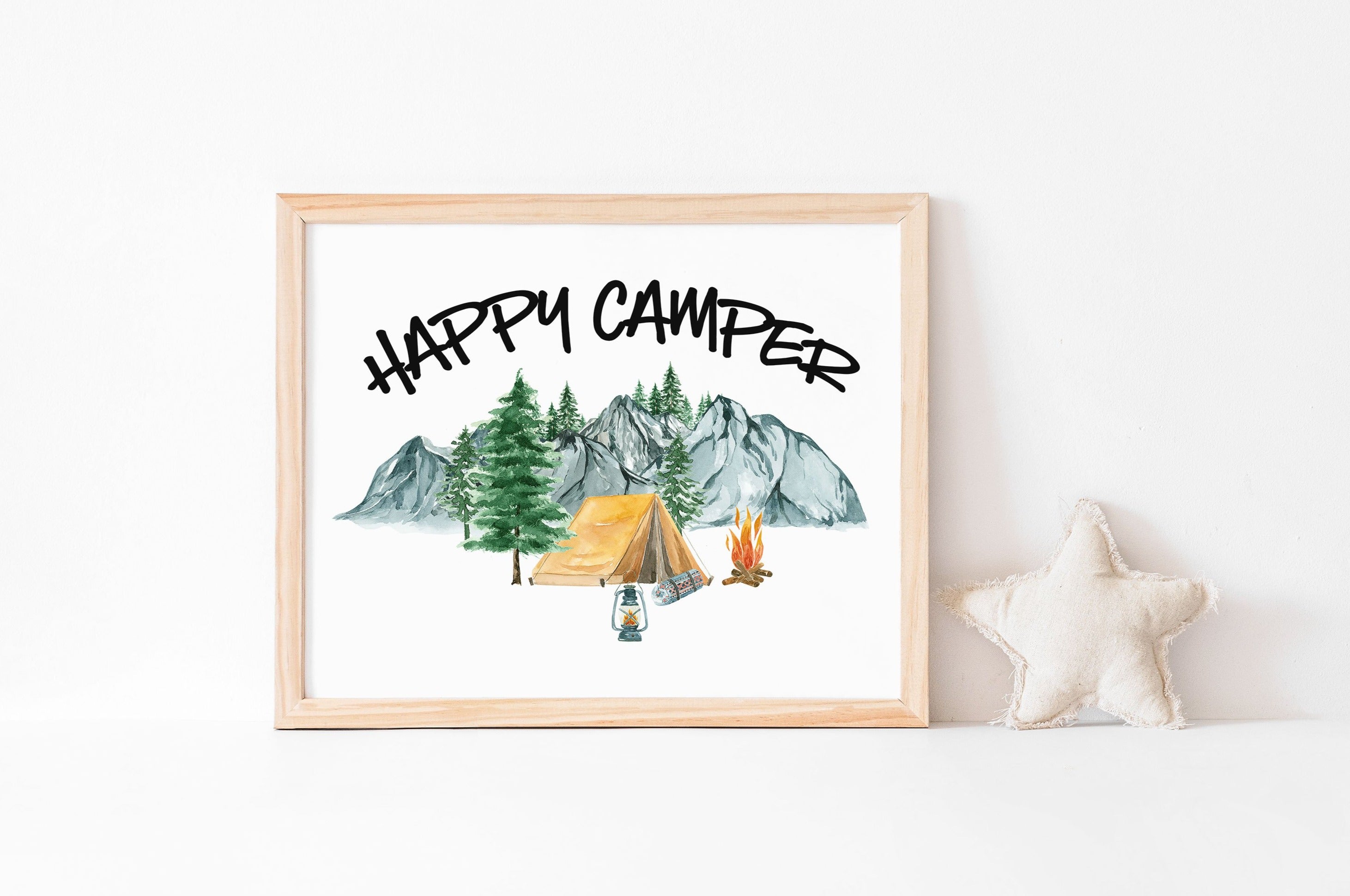 Happy Camper Printable Wall Art, Camping Nursery Print - Little Explor ...