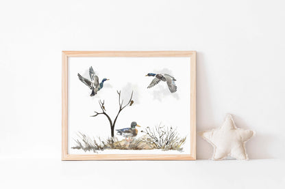 Ducks Hunting Printable Wall Art, Hunting Nursery Print - Hunter