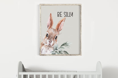 Be Silly Printable Wall Art, Woodland Nursery Print - Wild Woodland