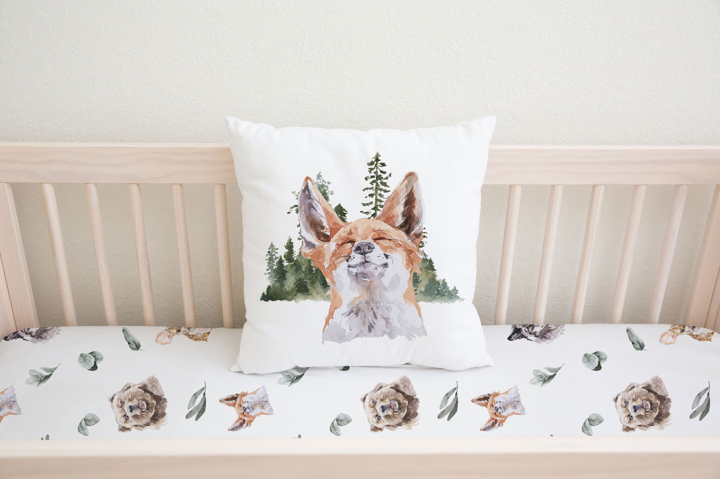 Fox Pillow Cover, Woodland Nursery Decor - Wild Woodland