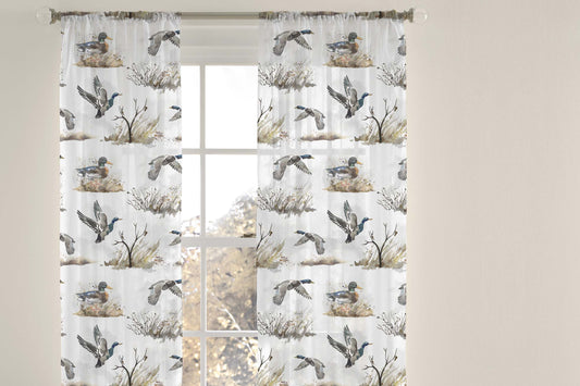 Duck hunting sheer curtains, Hunting nursery decor- Hunter