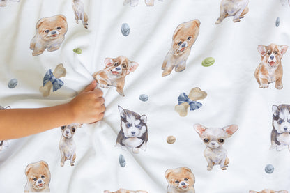Puppy Minky Blanket, Dogs Nursery Bedding - Puppy Love