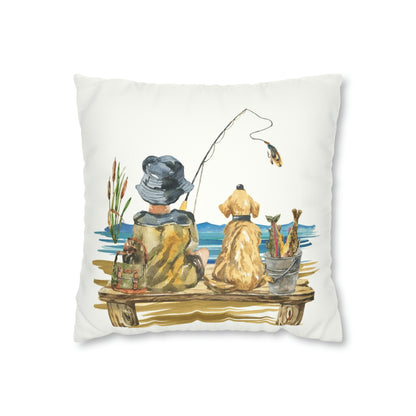 Fishing pillow cover, Fishing nursery decor - Sweet Fisherman