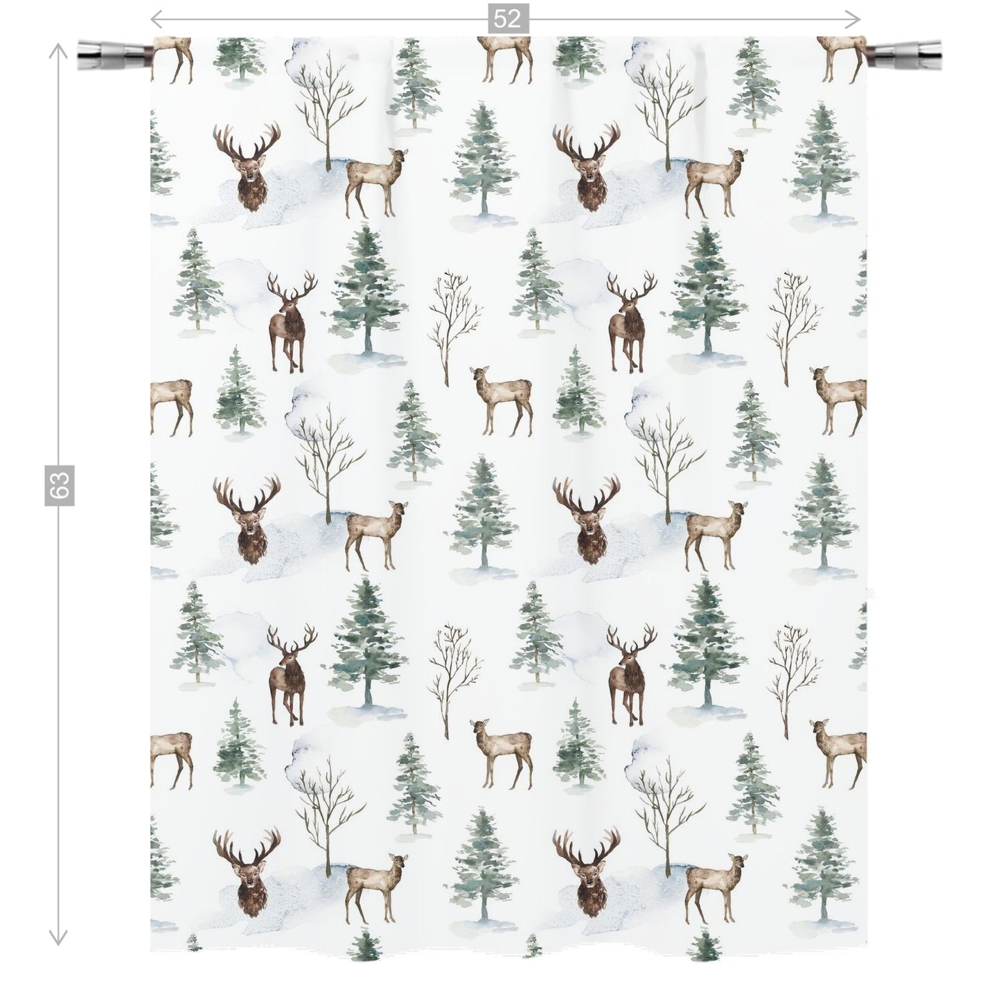 Woodland Curtain Single Panel, Forest Nursery Decor - Enchanted Forest