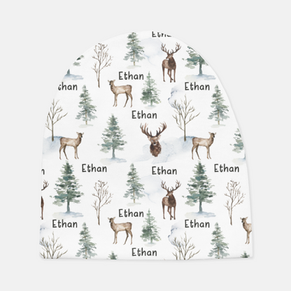 Forest Swaddle and Hat Set, Deer Hospital Baby Boy Blanket - Enchanted Forest