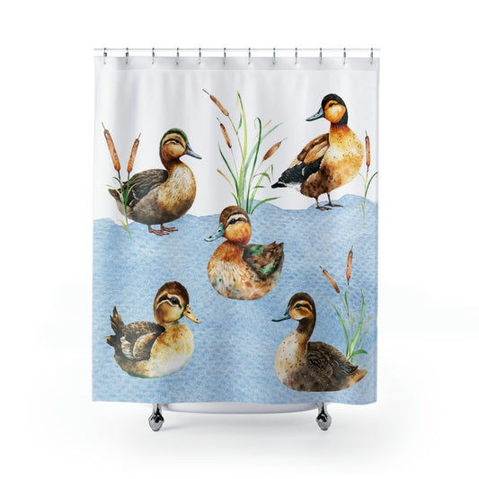 Duck Shower Curtain, Duck bathroom decor - Little Ducklings