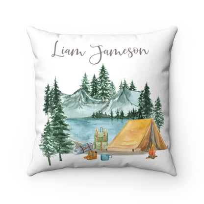 Camping Personalized Pillow, Camper Nursery Decor - Little Explorer