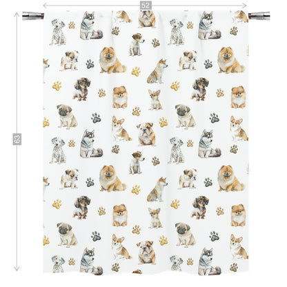 Dogs Curtain, Single Panel, Puppy dogs nursery decor - Friends Forever