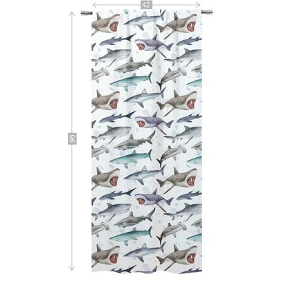 Shark curtain sigel panel, Nautical nursery decor - Jaws