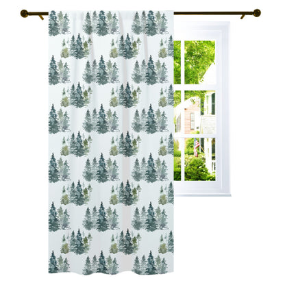Pine Trees Curtain Single Panel, Forest Nursery Decor - Majestic Forest