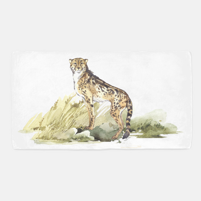 Cheetah Minky Crib Sheet, Safari Nursery Bedding - Africa Encounter