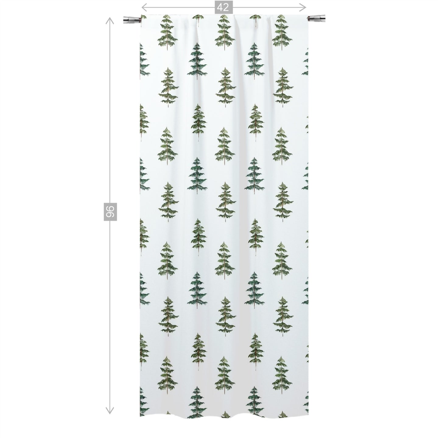 Pine Tree Curtain Single Panel, Woodland Nursery Decor
