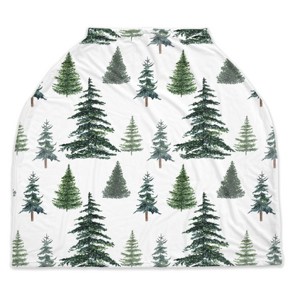 Pine Trees Car Seat Cover, Woodland Nursing Cover - The Forest