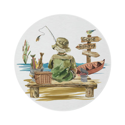 Fishing round rug, Fishing nursery rug - Sweet Fisherman