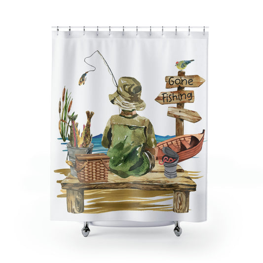 Fishing Shower Curtain, Fishing bathroom decor - Sweet Fisherman