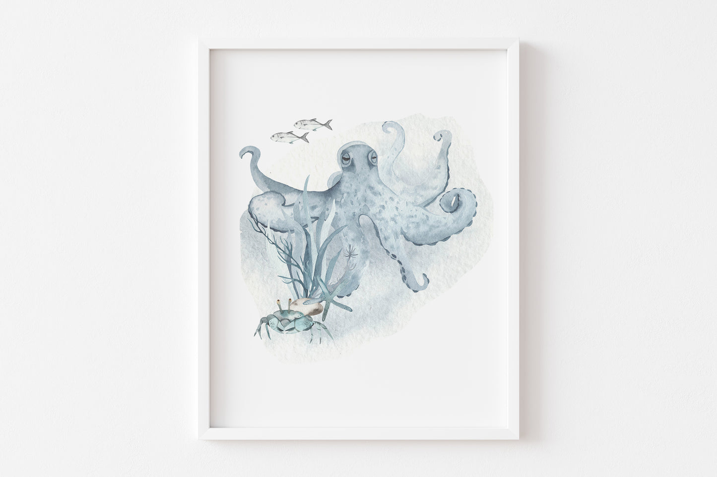 Ocean Animals Printable Wall Art, Under The Sea Nursery Prints Set of 6 - Deep Ocean